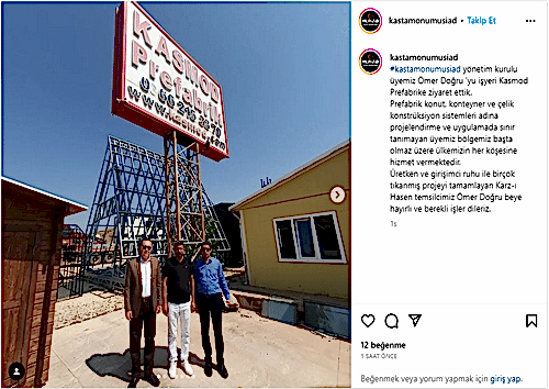 #kastamonumusiad yönetim kurulu üyemiz Ömer Doğru 'yu işyeri Kasmod Prefabrike ziyaret ettik.