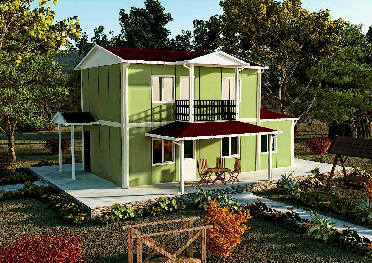 114 m2 Prefabrik Çift Katlı Konut