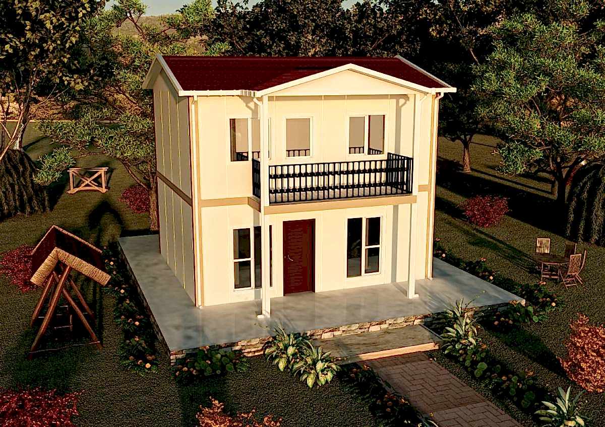 84 m2 Prefabrik Çift Katlı Konut