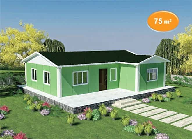 75 m2 Prefabrik Tek Katlı Konut
